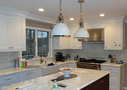Transitional White Kitchen - Bronxville, NY