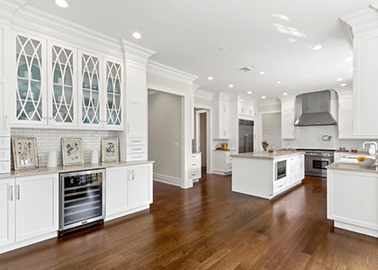 White Kitchen Cabinets, Large Kitchen - Chappaqua, NY