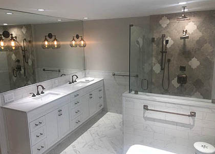 Stunning white bathroom renovation